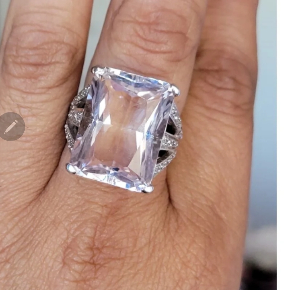 New John C Rikner  Unique Huge! 14k Kunzite? Diamond Cocktail Ring